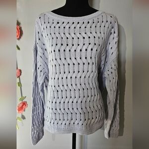 NWOT DKNY Subtle Shimmer Open Knit Sweater Size XL